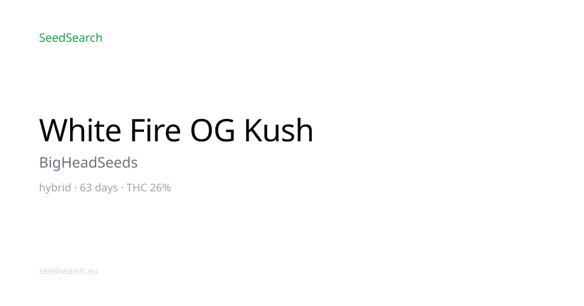 White Fire OG Kush de BigHeadSeeds — Precios de Semillas