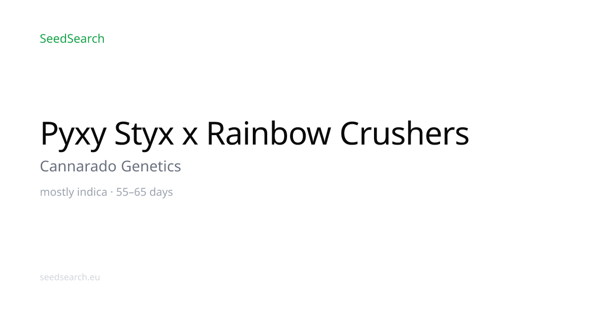 Pyxy Styx x Rainbow Crushers de Cannarado Genetics — Precios de Semillas